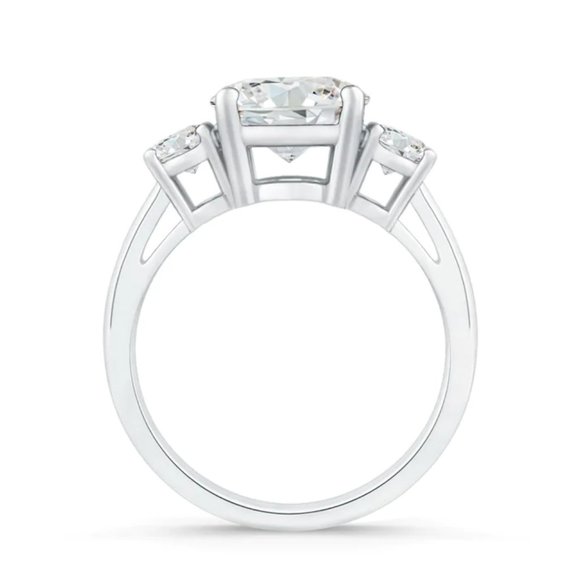 2.2CT Round Moissanite Three Stone Engagement Ring - Picture 2 of 5